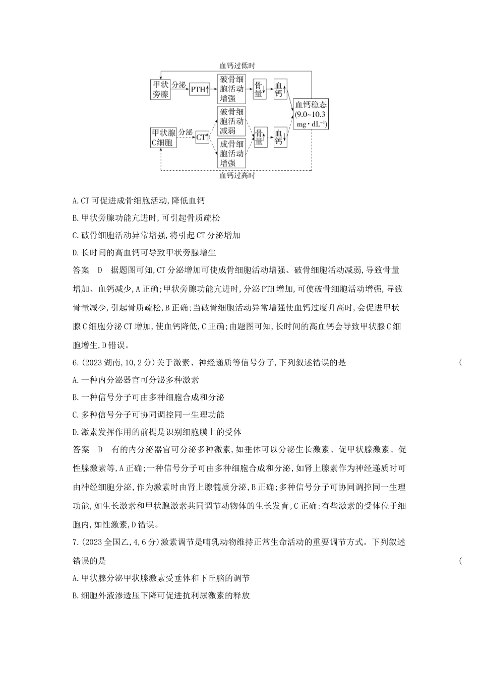 2027新高考生物学复习53A版15_真题分类  专题14  体液调节.docx_第3页