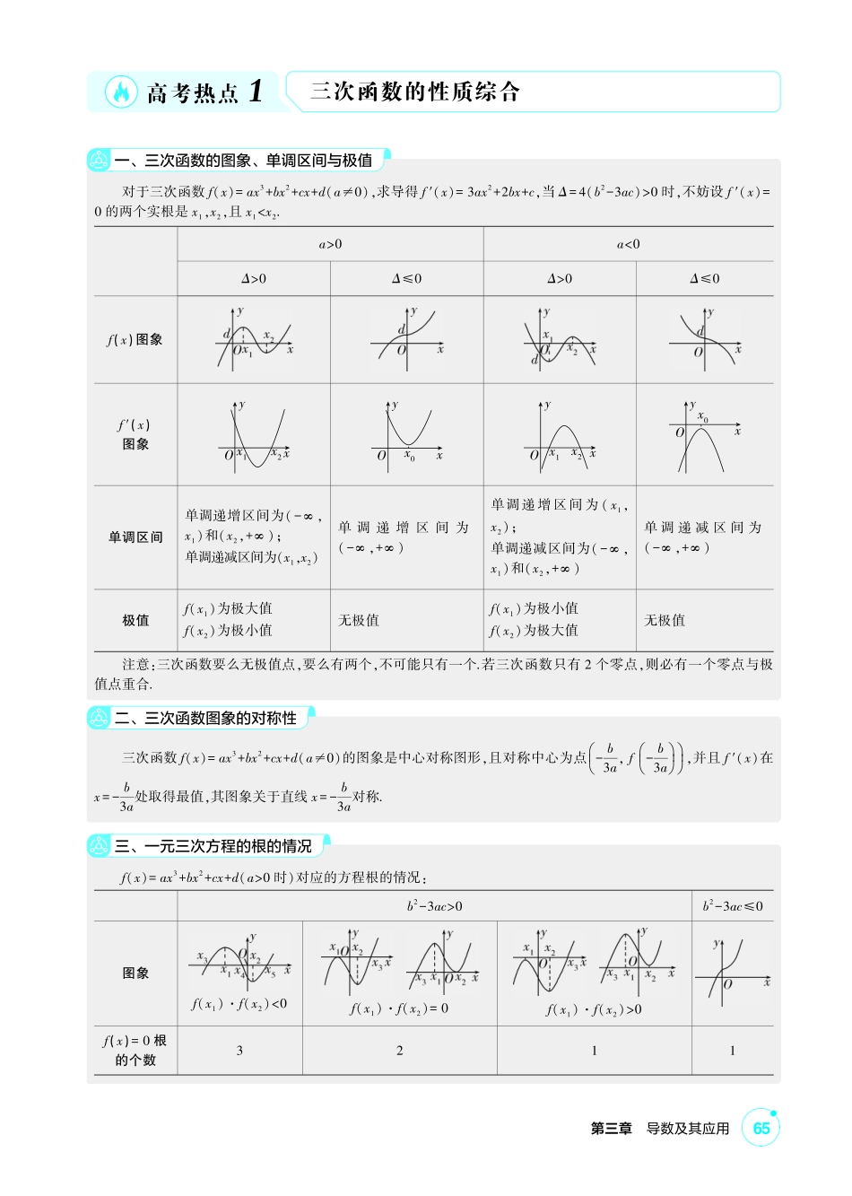 2027新高考数学复习53A版1_高考热点1 三次函数的性质综合.pdf_第1页
