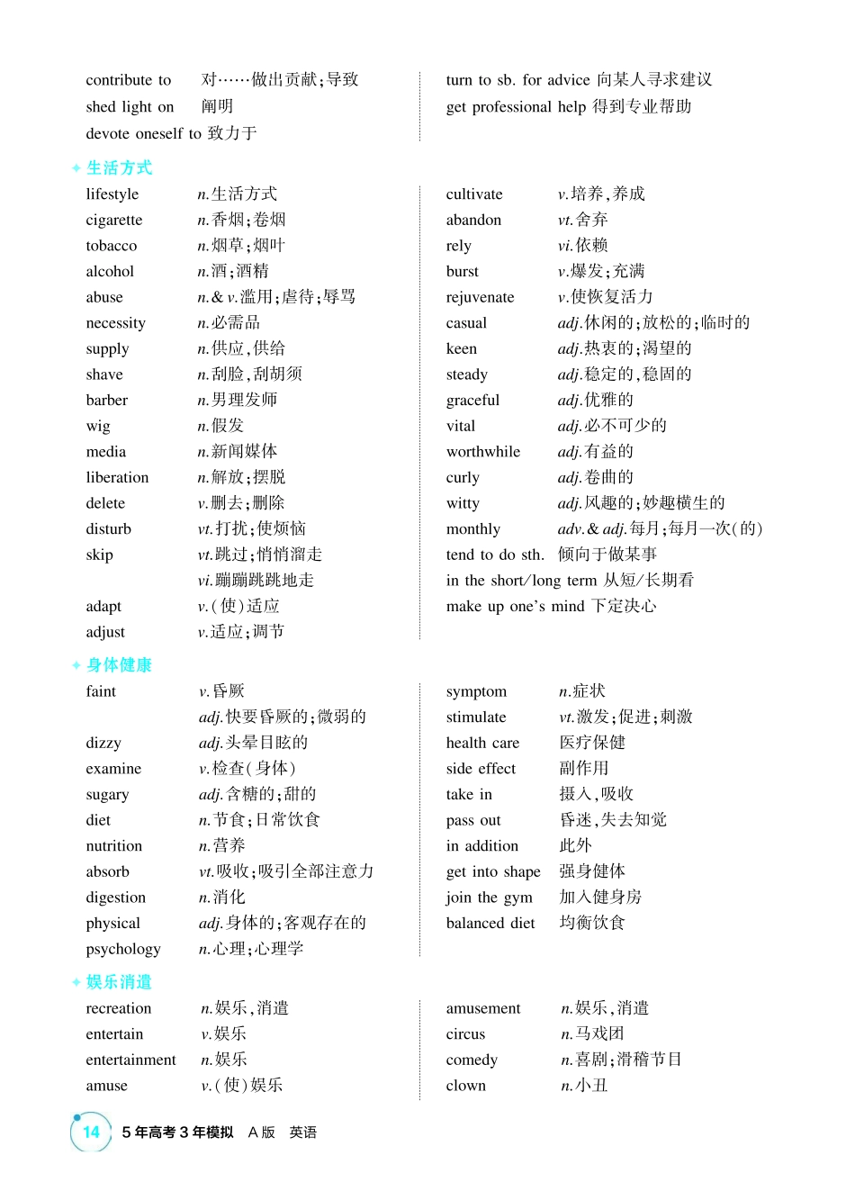 2027新高考英语复习53A版1_主题二 积极生活.pdf_第2页
