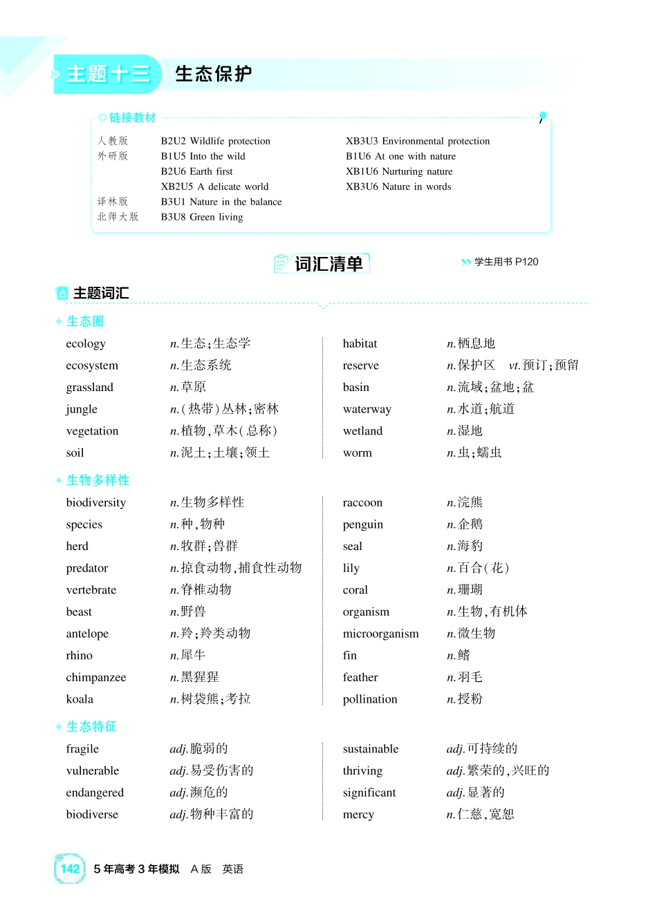 2027新高考英语复习53A版1_主题十三 生态保护.pdf_第1页