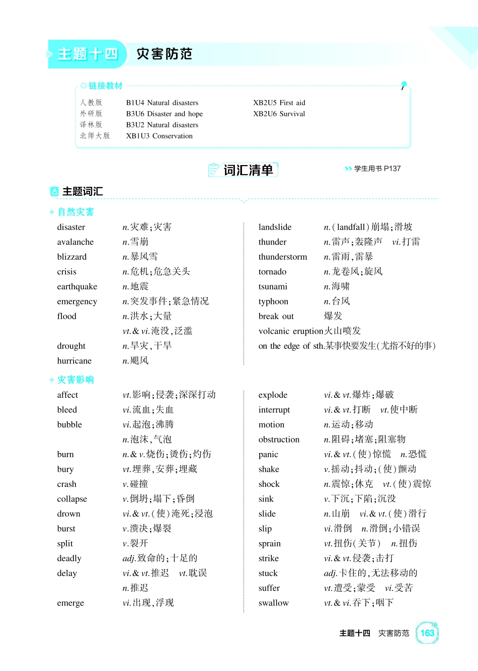 2027新高考英语复习53A版1_主题十四 灾害防范.pdf_第1页