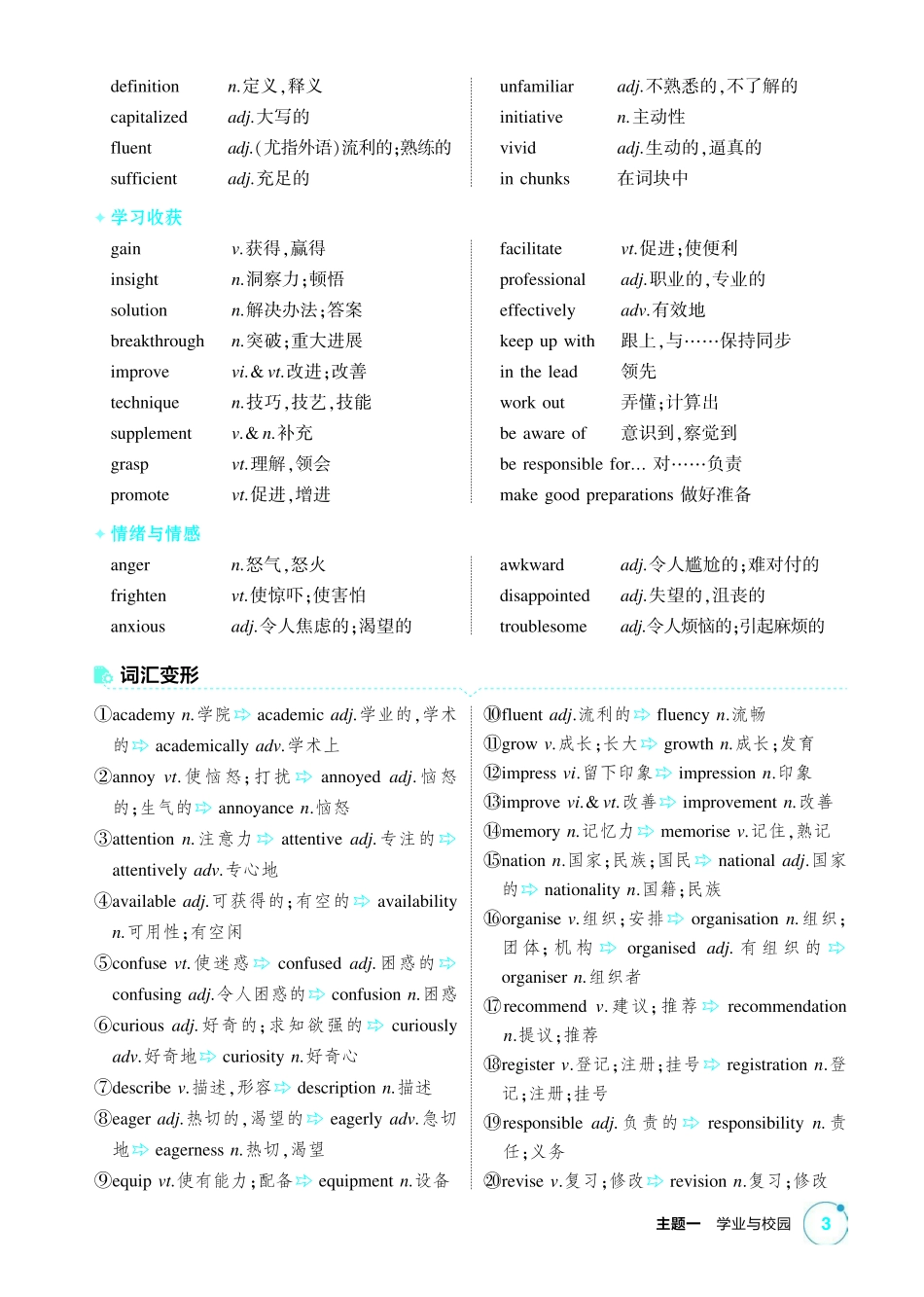 2027新高考英语复习53A版1_主题一 学业与校园.pdf_第3页