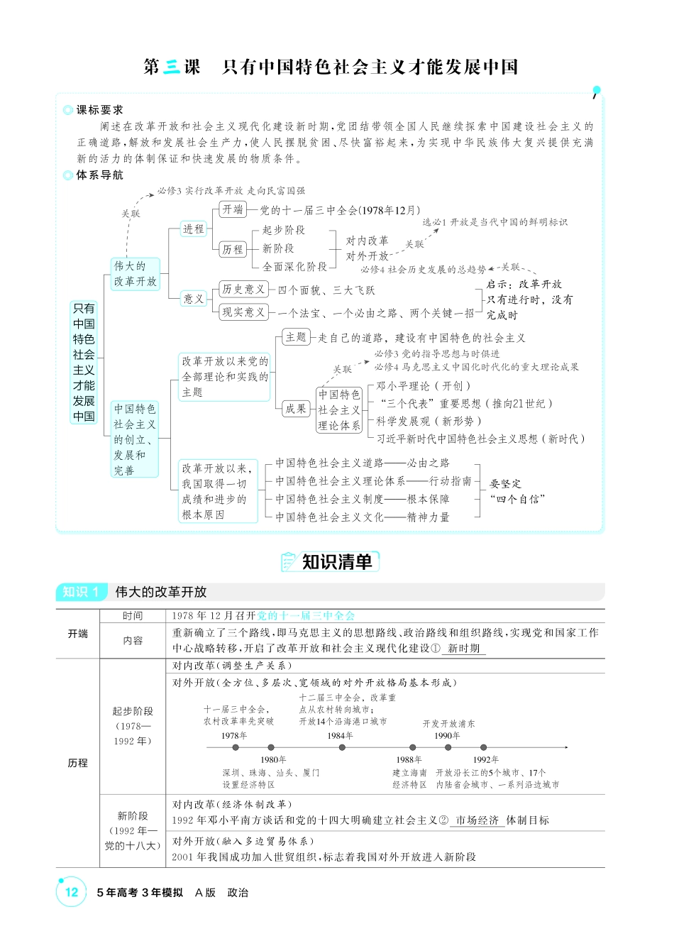2027新高考政治复习53A版2_03-精讲册-第三课 只有中国特色社会主义才能发展中国.pdf_第1页