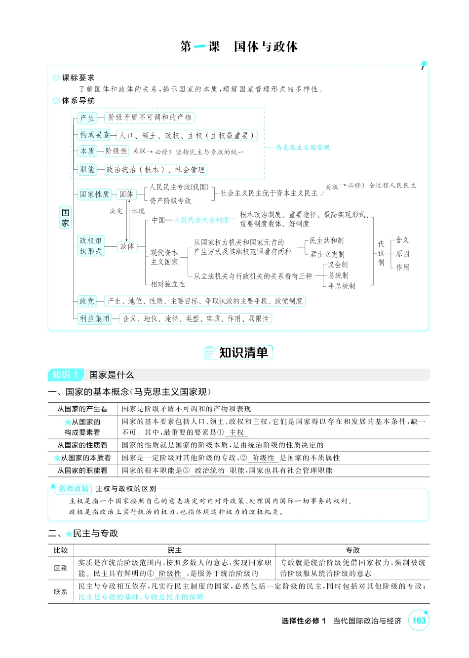 2027新高考政治复习53A版2_29-精讲册-第一课 国体与政体.pdf_第2页