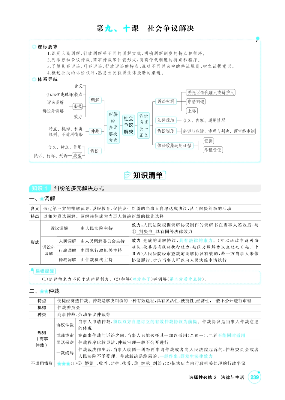 2027新高考政治复习53A版2_43-精讲册-第九、十课 社会争议解决.pdf_第1页