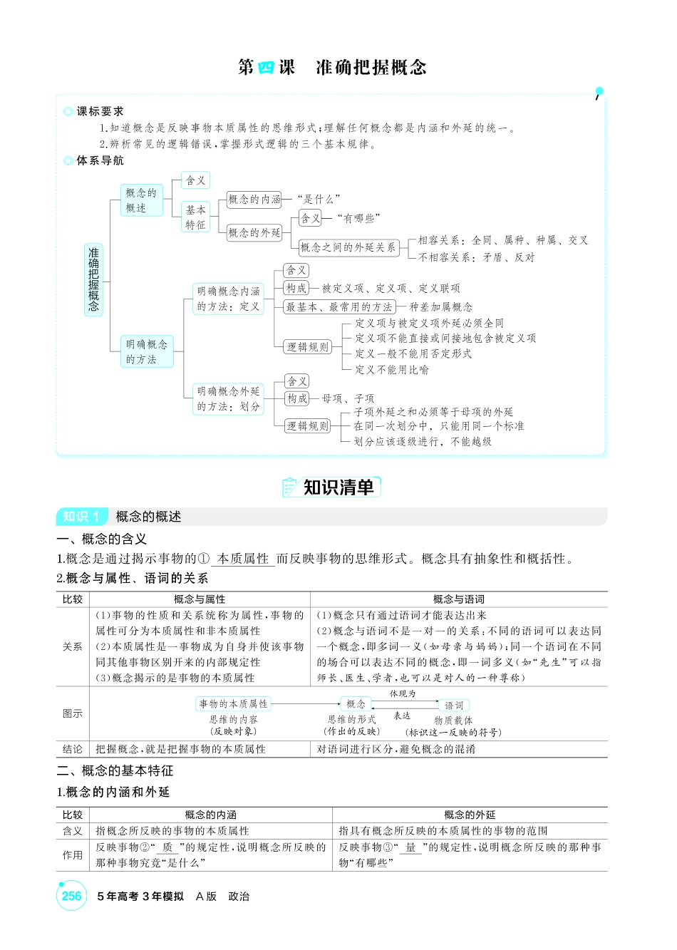 2027新高考政治复习53A版2_45-精讲册-第四课 准确把握概念.pdf_第1页