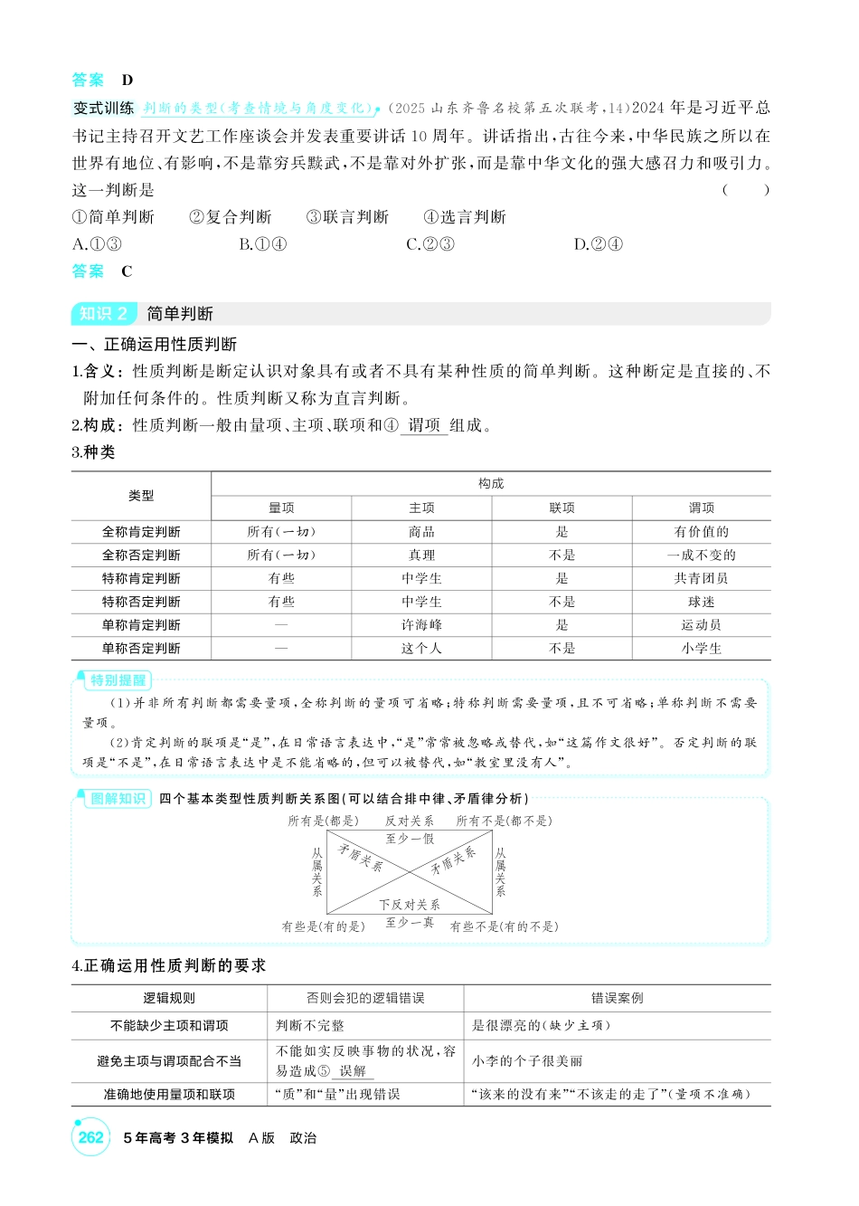 2027新高考政治复习53A版2_46-精讲册-第五课 正确运用判断.pdf_第2页