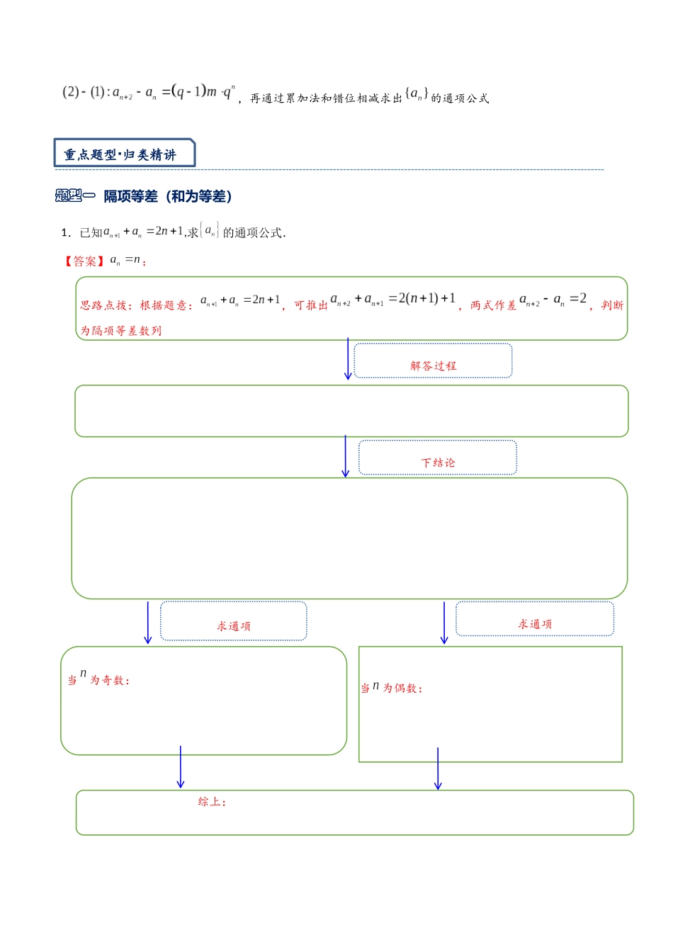 高三重难点题型培优专题4-5  隔项等差与隔项等比以及和为等比（原卷版） -.docx_第2页