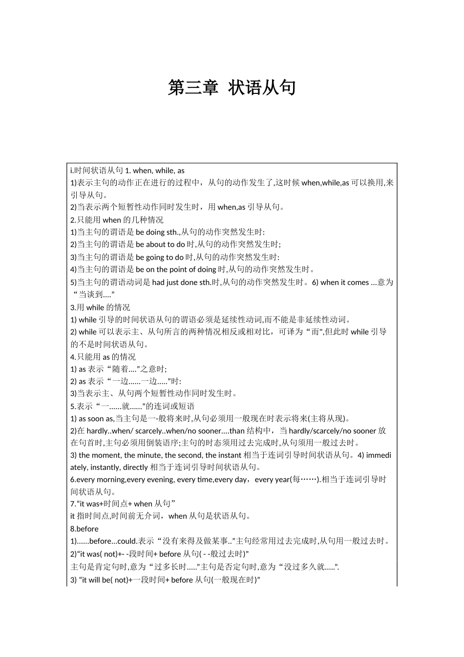 高中英语语法专练 第三章 状语从句.docx_第1页