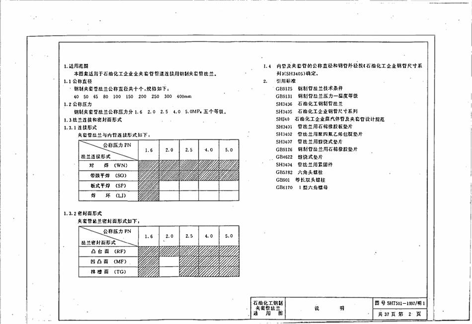 SH 501-1997 石油化工钢制夹套管法兰通用图.pdf_第3页