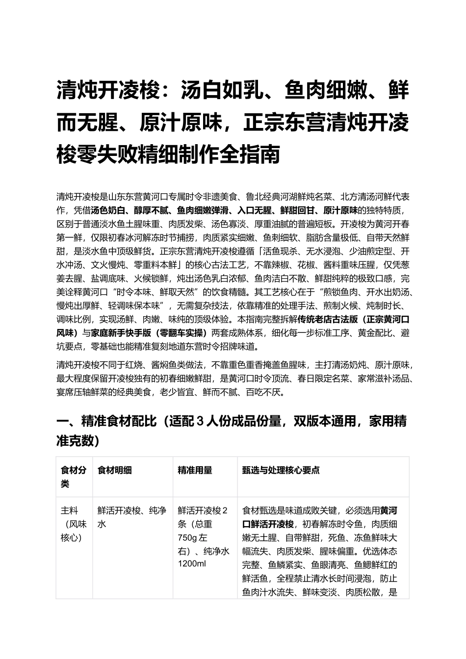 清炖开凌梭:正宗东营清炖开凌梭零失败精细制作全指南.docx_第1页