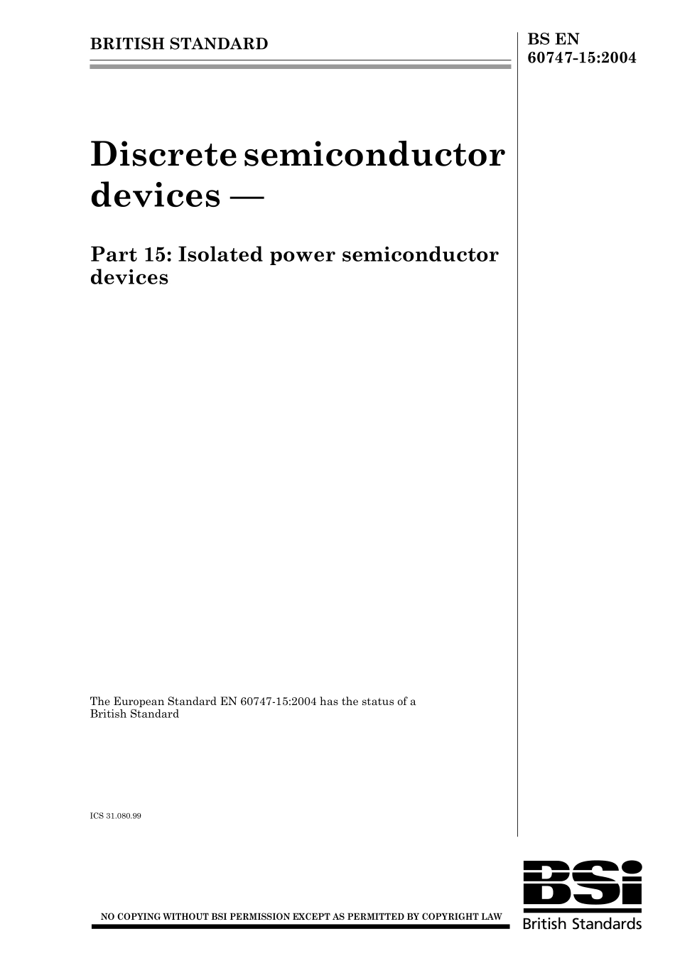 BS EN 60747-15-2004 半导体分立器件.孤立的电力半导体器件(英文版).pdf_第1页