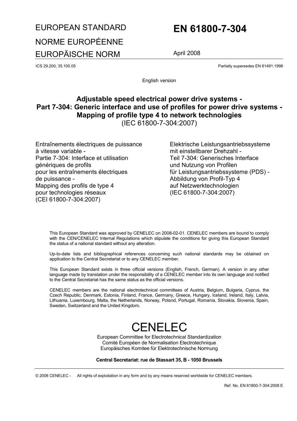 BS EN 61800-7-304-2008 可调速电驱动系统.电力传动系统用剖面图的使用和通用接口.4型剖面图映射到网络技术(英文版).pdf_第3页