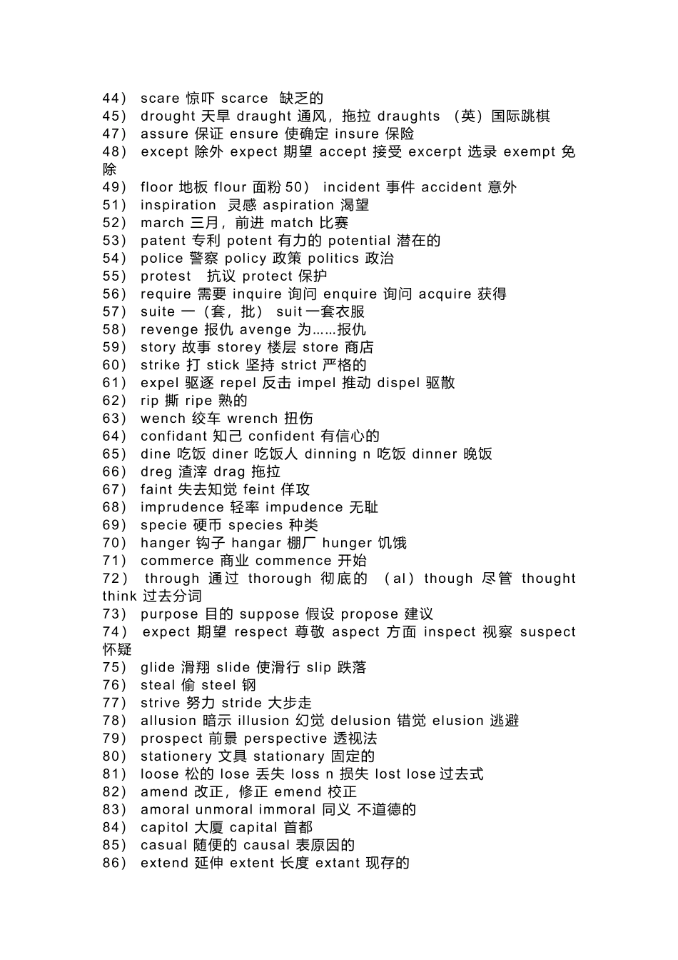 高中英语140组最容易拼错的形近词.docx_第2页