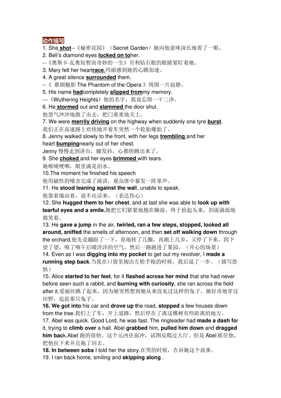 高中英语读后续写英语写作必背素材.docx_第1页