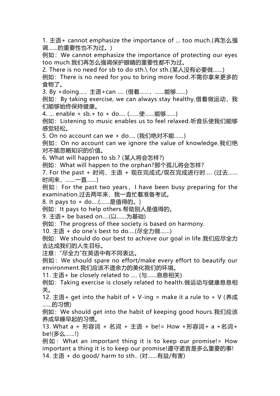 高中英语作文范文：满分必备高级句型40个.docx_第1页