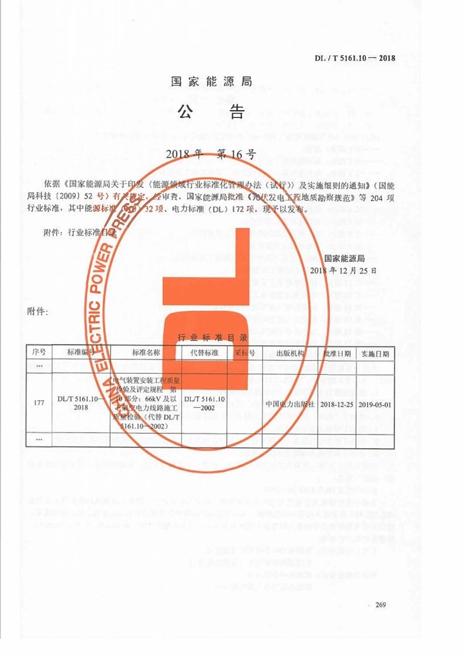 DLT 5161.10-2018 电气装置安装工程质量检验及评定规程 第10部分：66kV及以下架空电力线路施工质量检验.pdf_第3页
