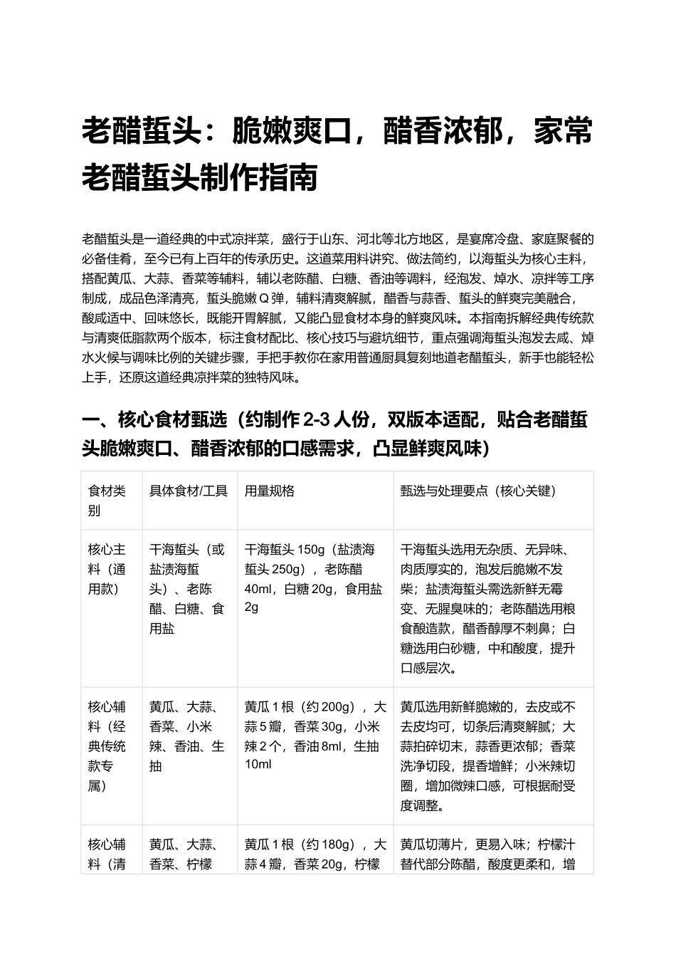 老醋蜇头:脆嫩爽口,醋香浓郁,家常老醋蜇头制作指南.docx_第1页