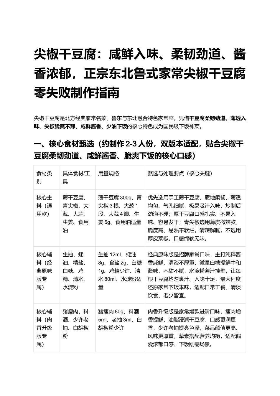 尖椒干豆腐：正宗东北鲁式家常尖椒干豆腐零失败制作指南.docx_第1页