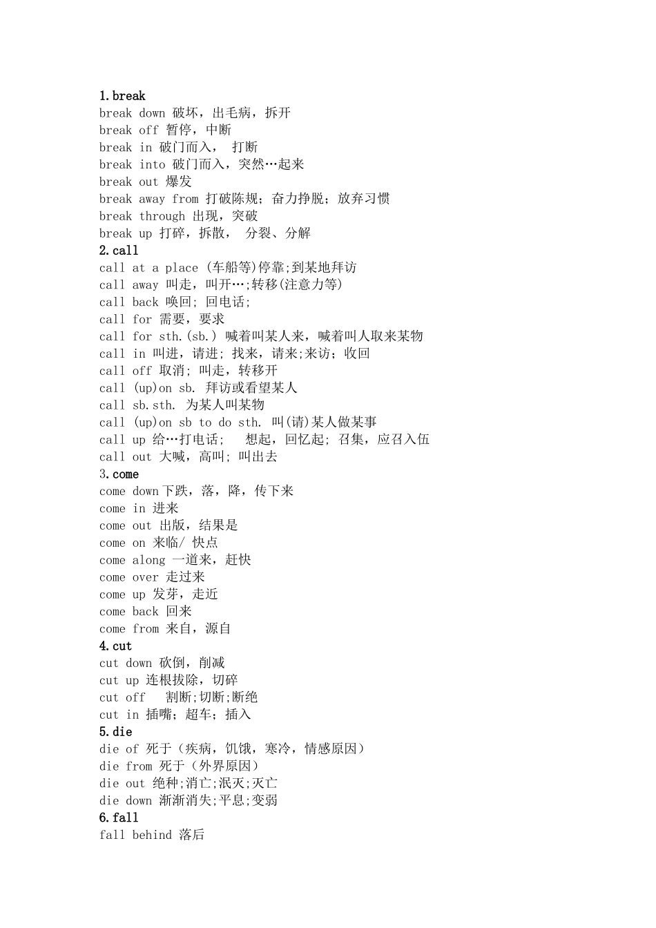 初中英语39类动词短语.docx_第1页
