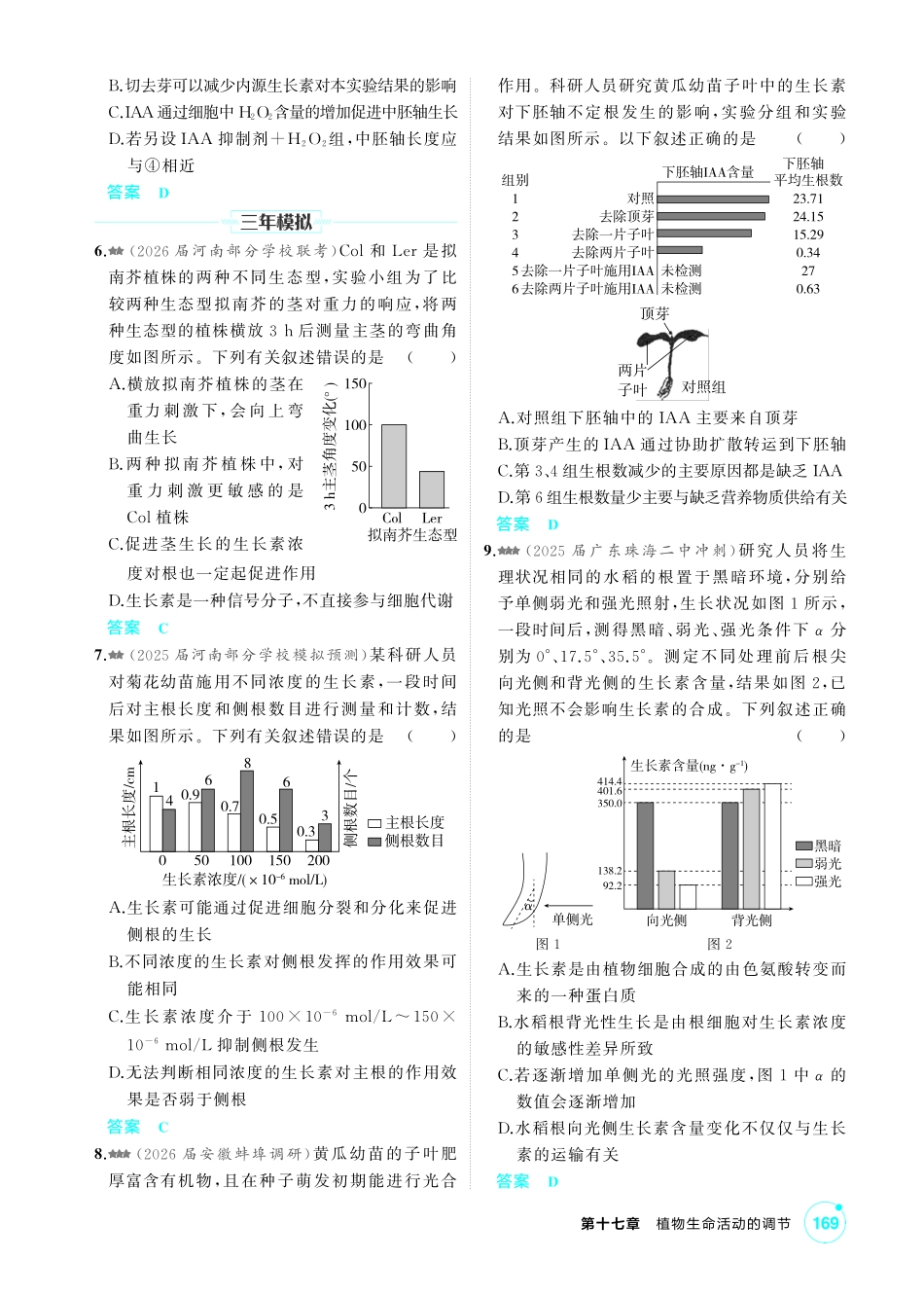 0_第十七章植物生命活动的调节精练.pdf_第2页