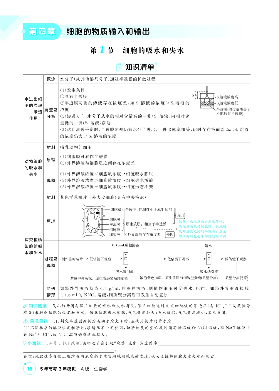 1_第四章细胞的物质输入和输出精讲.pdf_第1页