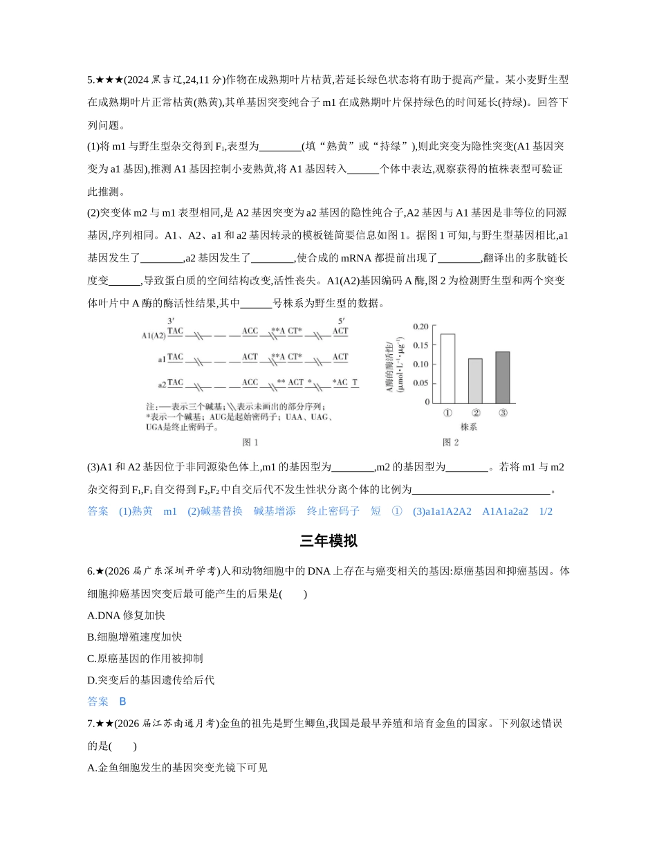 3_第十一章基因突变及其他变异精练册.docx_第3页