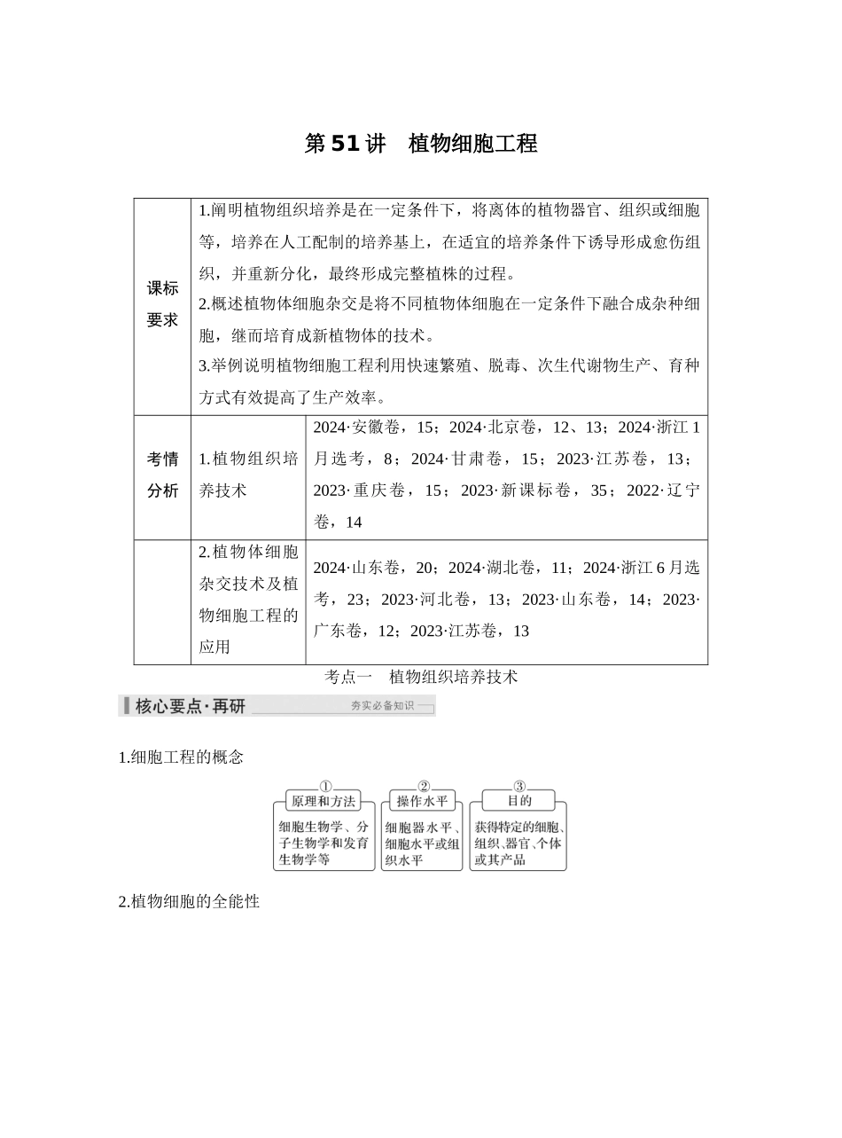 第51讲植物细胞工程.docx_第1页