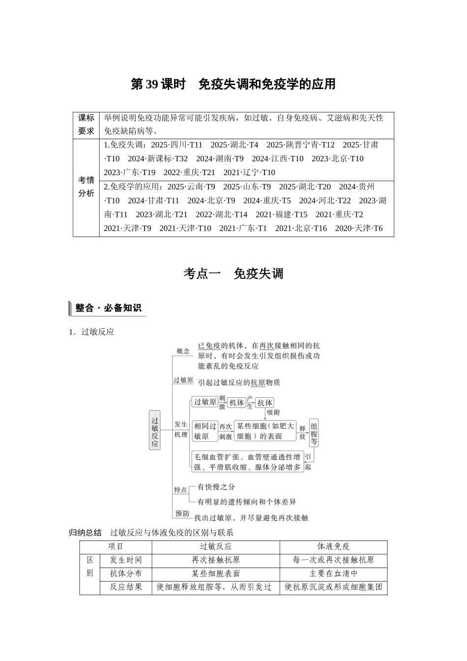第八单元第39课时免疫失调和免疫学的应用.docx_第1页