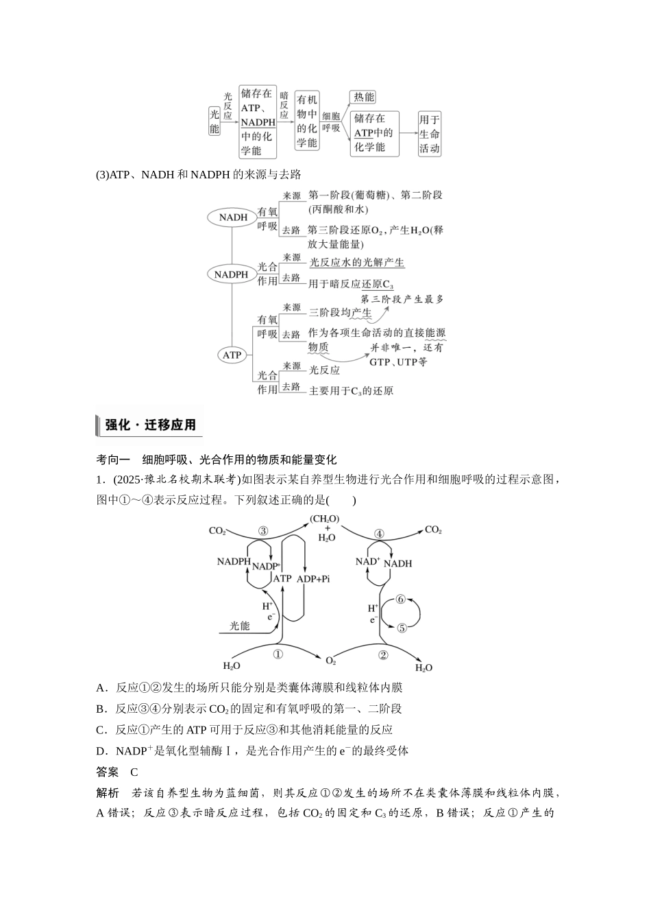 第三单元第15课时光合作用和细胞呼吸的综合分析.docx_第2页