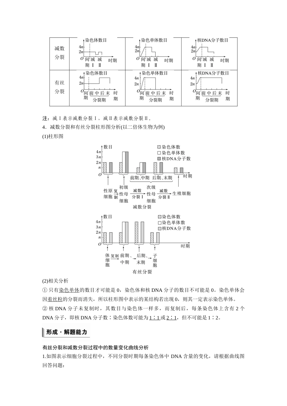 第四单元第18课时减数分裂与有丝分裂的比较及观察蝗虫精母细胞减数分裂装片.docx_第3页