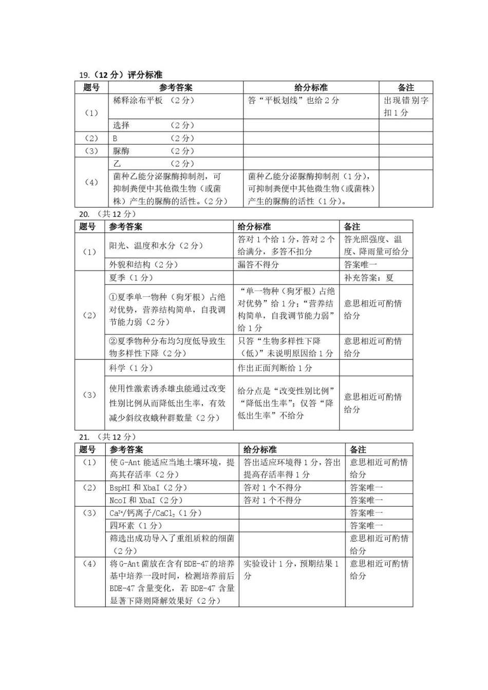 广东韶关市2025-2026学年高二下学期7月期末考试生物答案.pdf_第2页