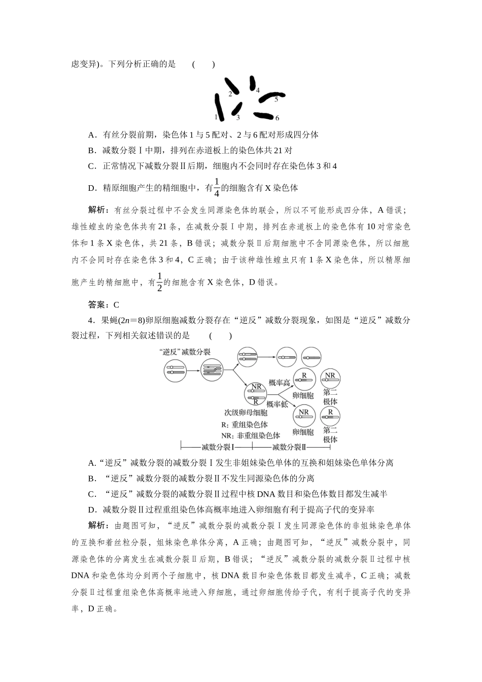 检测案13减数分裂和受精作用.docx_第2页