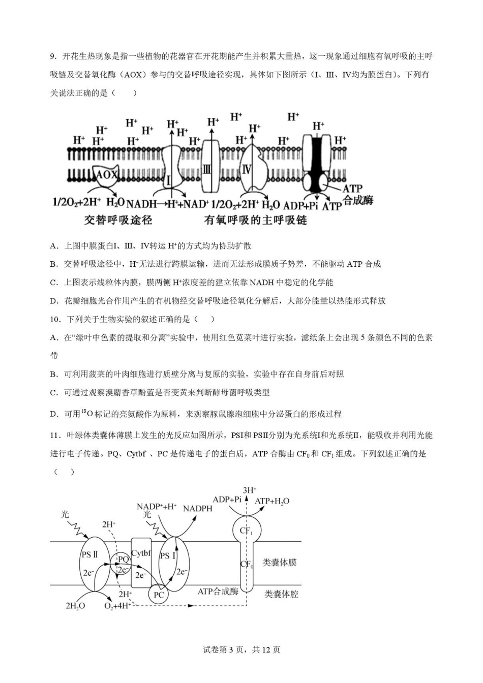 辽宁沈阳市回民中学2025-2026学年高二下学期7月期末考试生物原卷.pdf_第3页