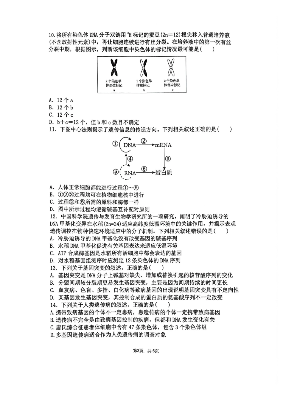 生物试卷-合肥一中2025-2026高一下期末考试.pdf_第3页