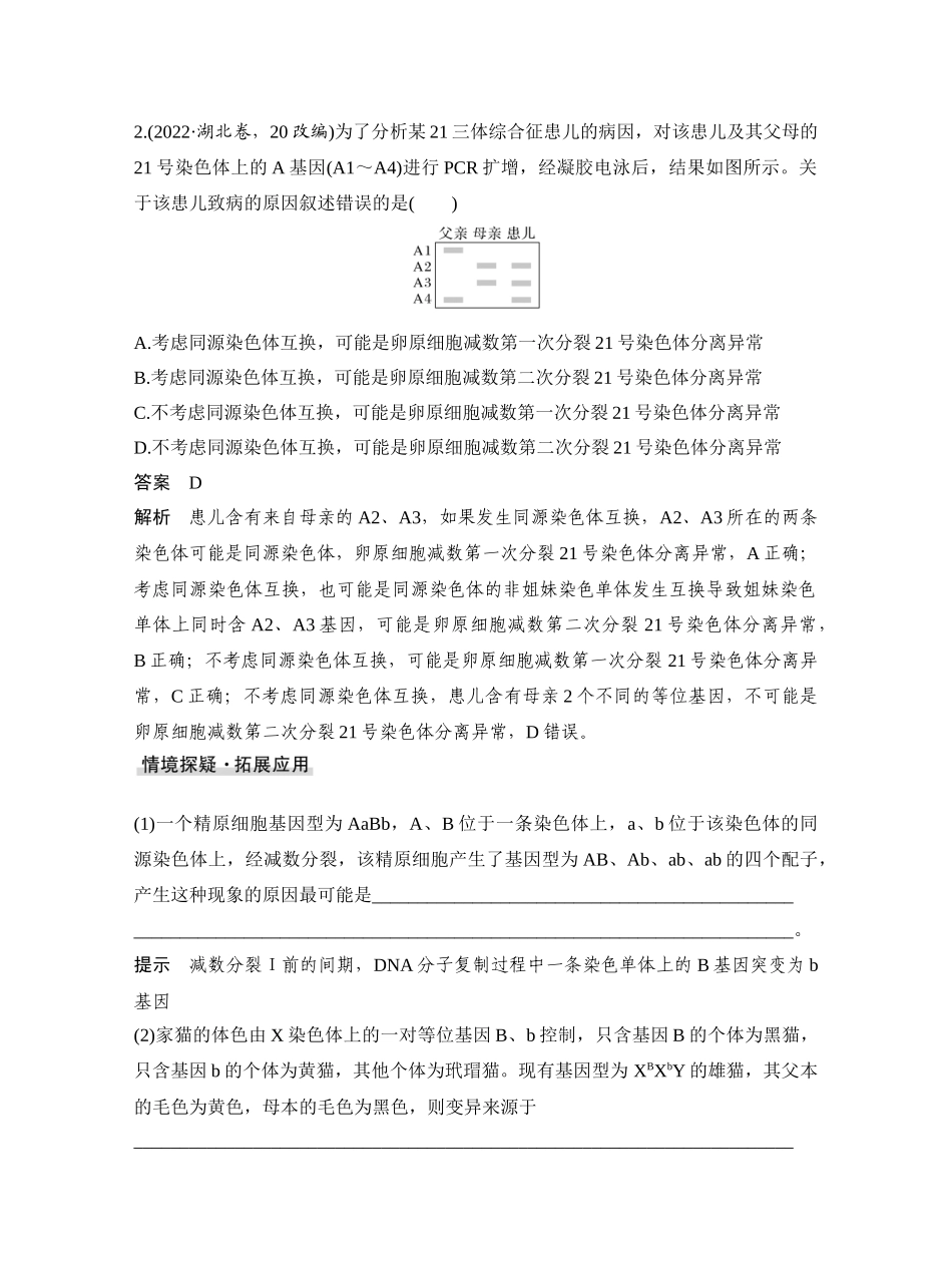 微专题7细胞分裂与变异、细胞自噬、焦亡、铁死亡等.docx_第2页