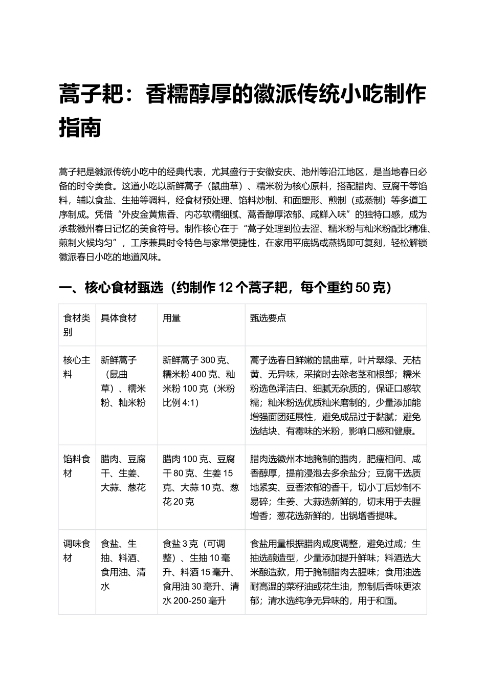 蒿子耙:香糯醇厚的徽派传统小吃制作指南.docx_第1页