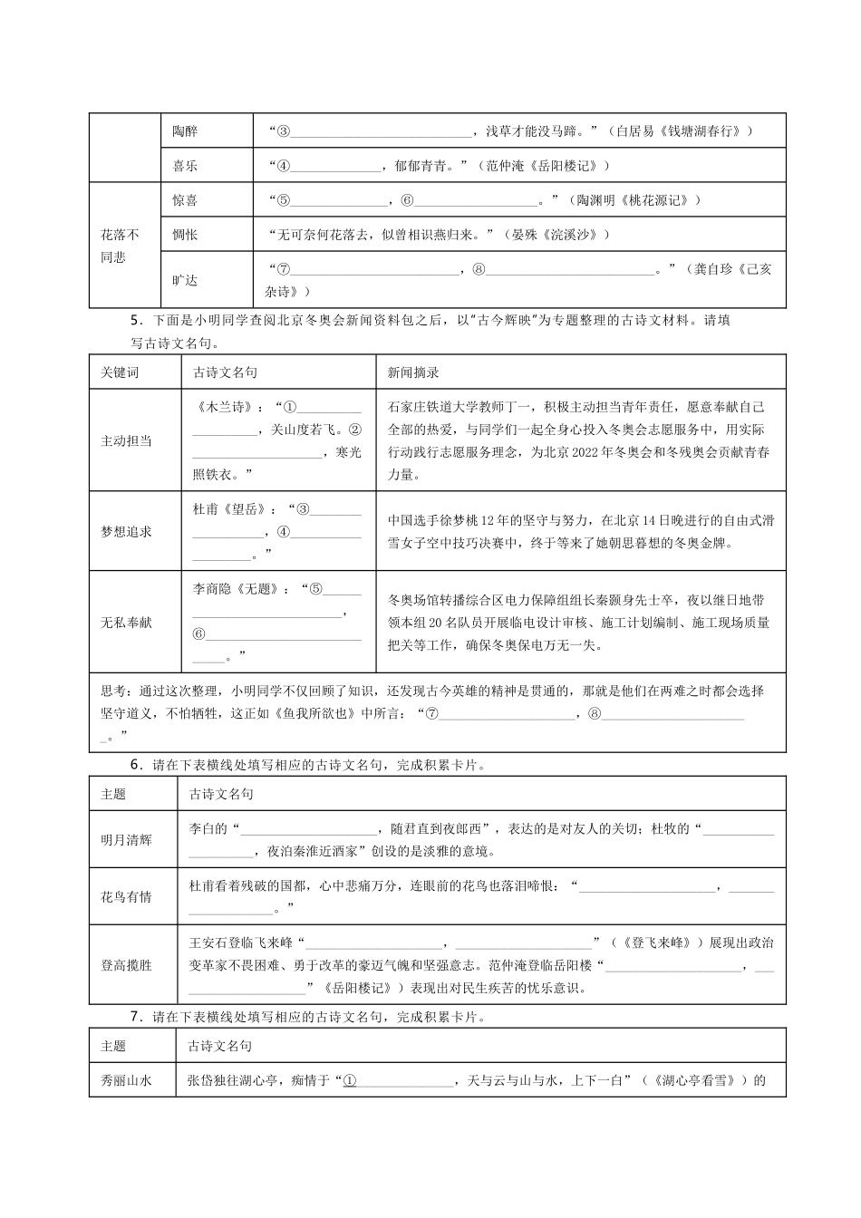 初中语文必考古诗文主题默写（含答案）.docx_第2页