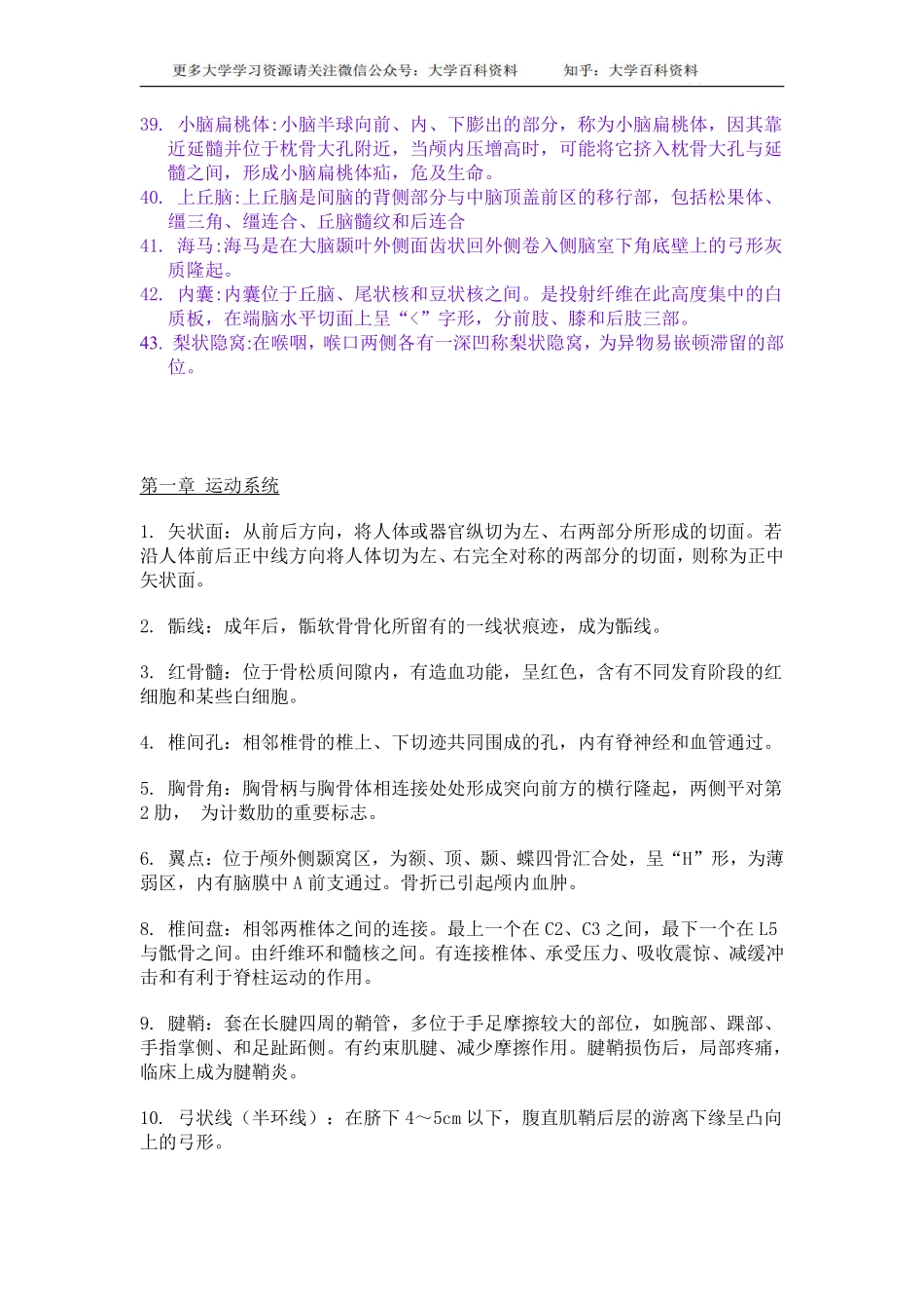 系统解剖学名词解释(重点解释)(免费).pdf_第3页