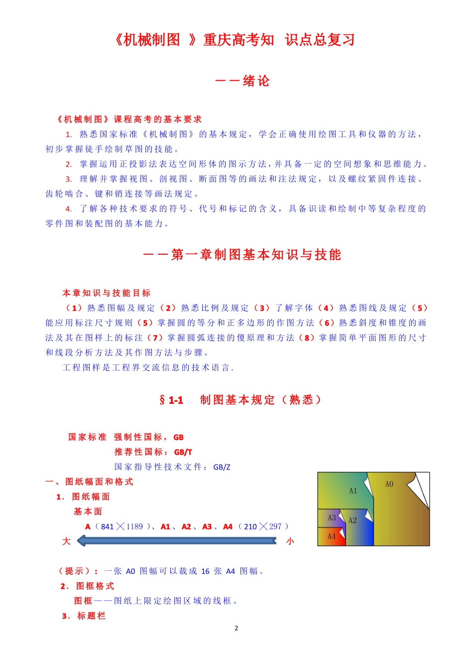 中职学校《机械制图》重庆高考知识点总复习(云天课件).pdf_第1页