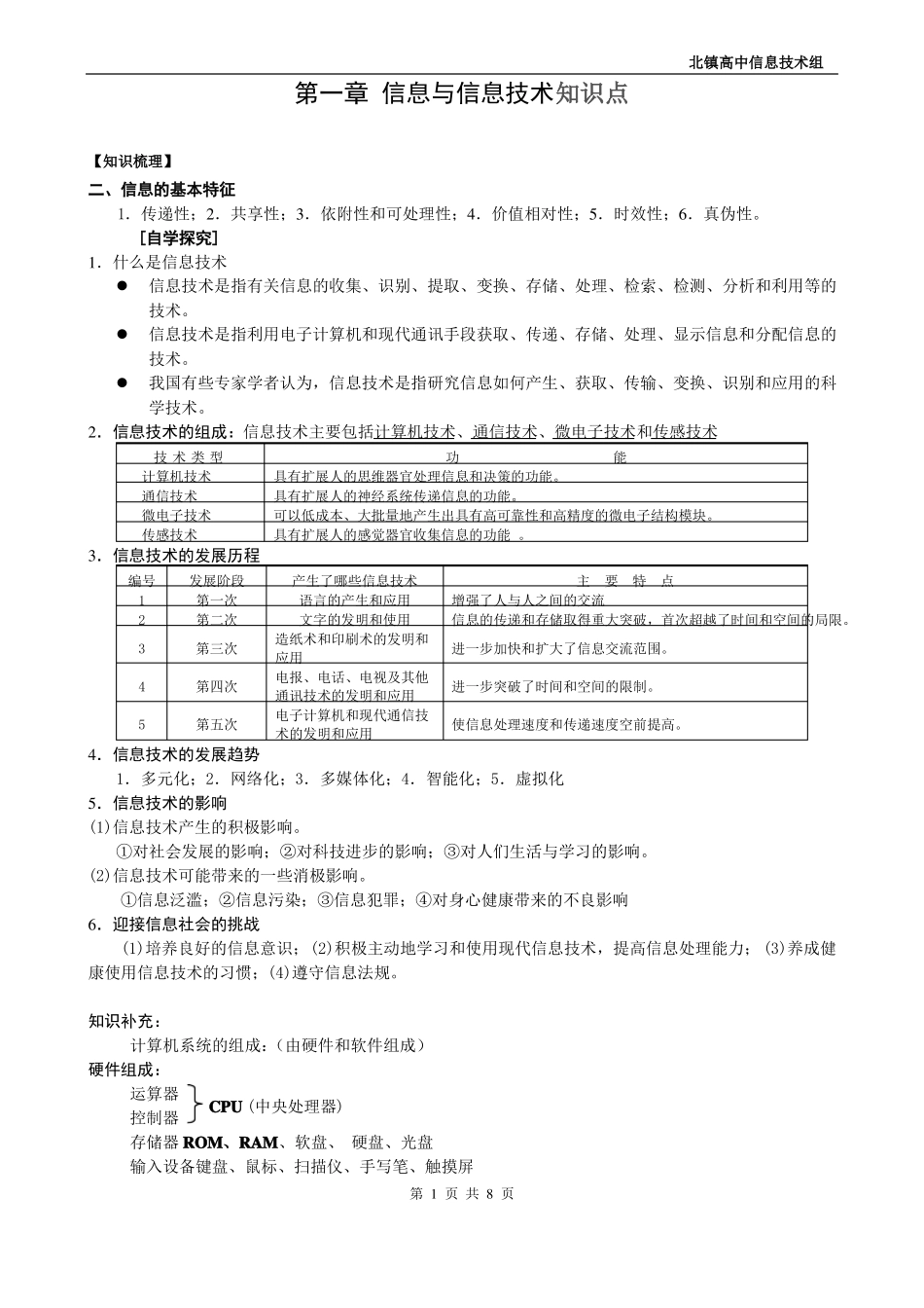 《信息技术基础》知识点汇总.pdf_第1页