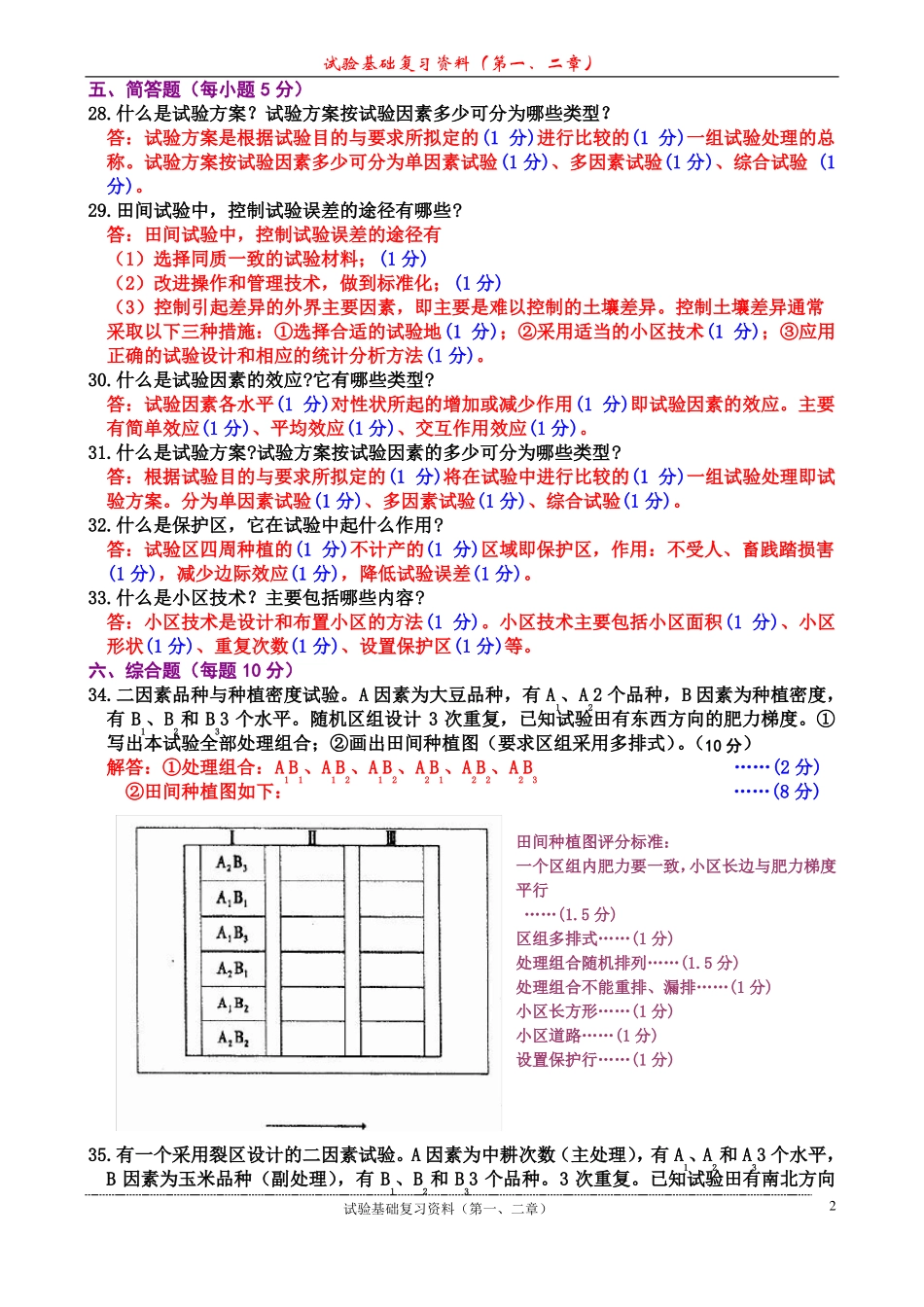 《田间试验与统计方法》各章考点.pdf_第3页