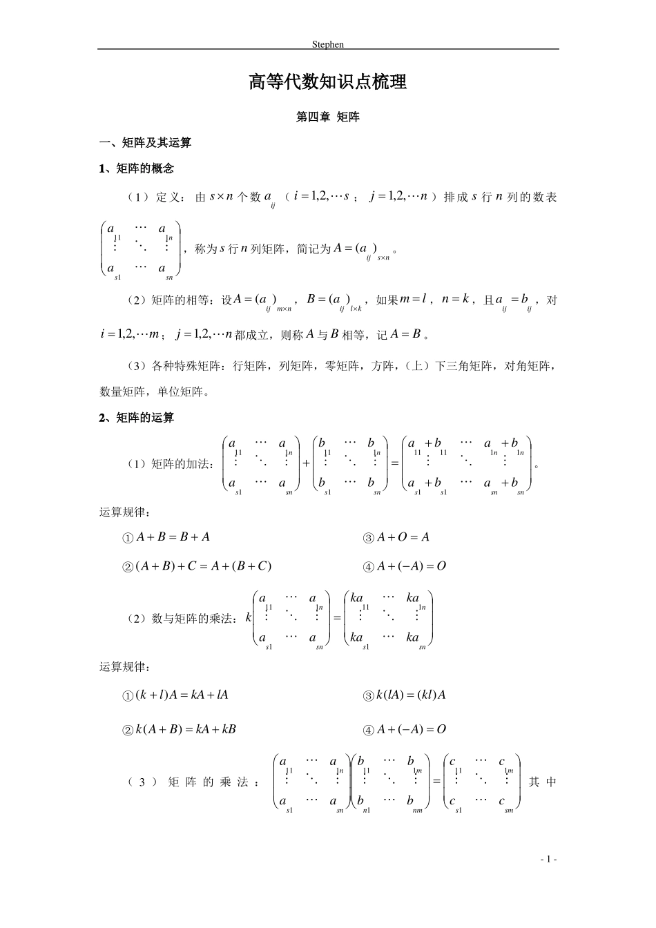 《高等代数》知识点梳理.pdf_第1页