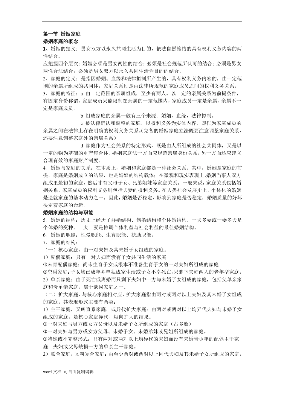 婚姻家庭法所有知识点总结.pdf_第1页