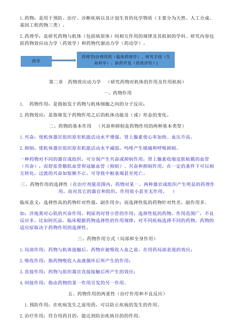 护用药理学重点(按章节归纳)(1).pdf_第1页