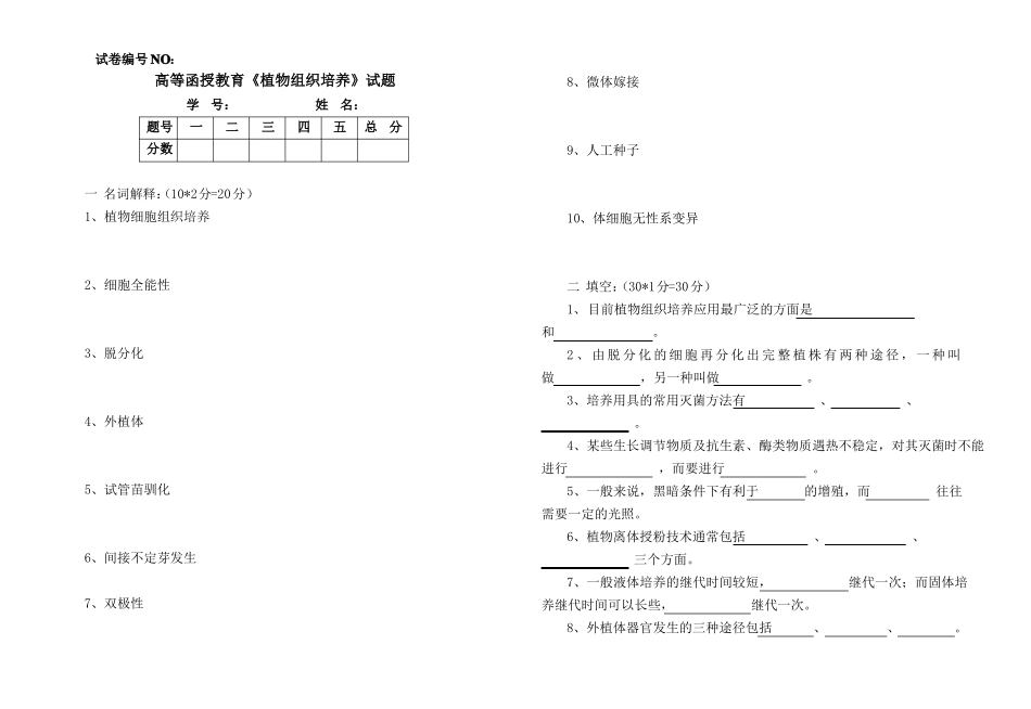 《植物组织培养》试题及答案.pdf_第1页