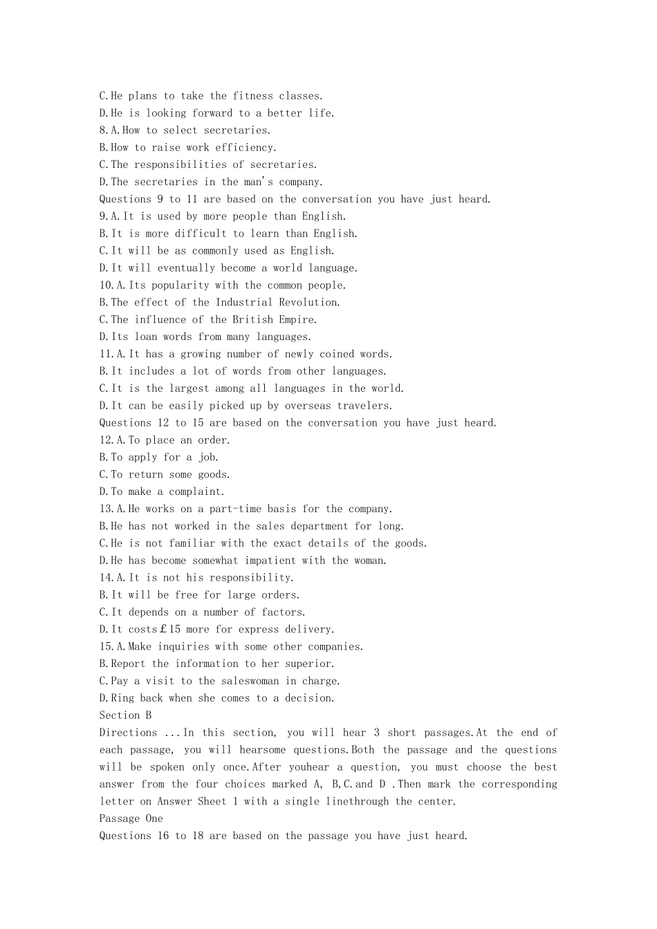 2015年12月英语四级考试真题（第一套）带详细解析.docx_第2页