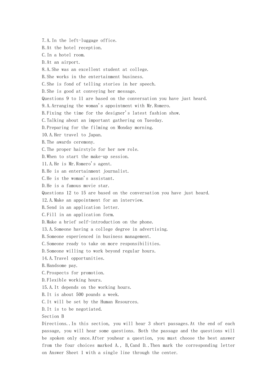 2015年12月英语四级考试真题(第三套)带详细解析.docx_第2页