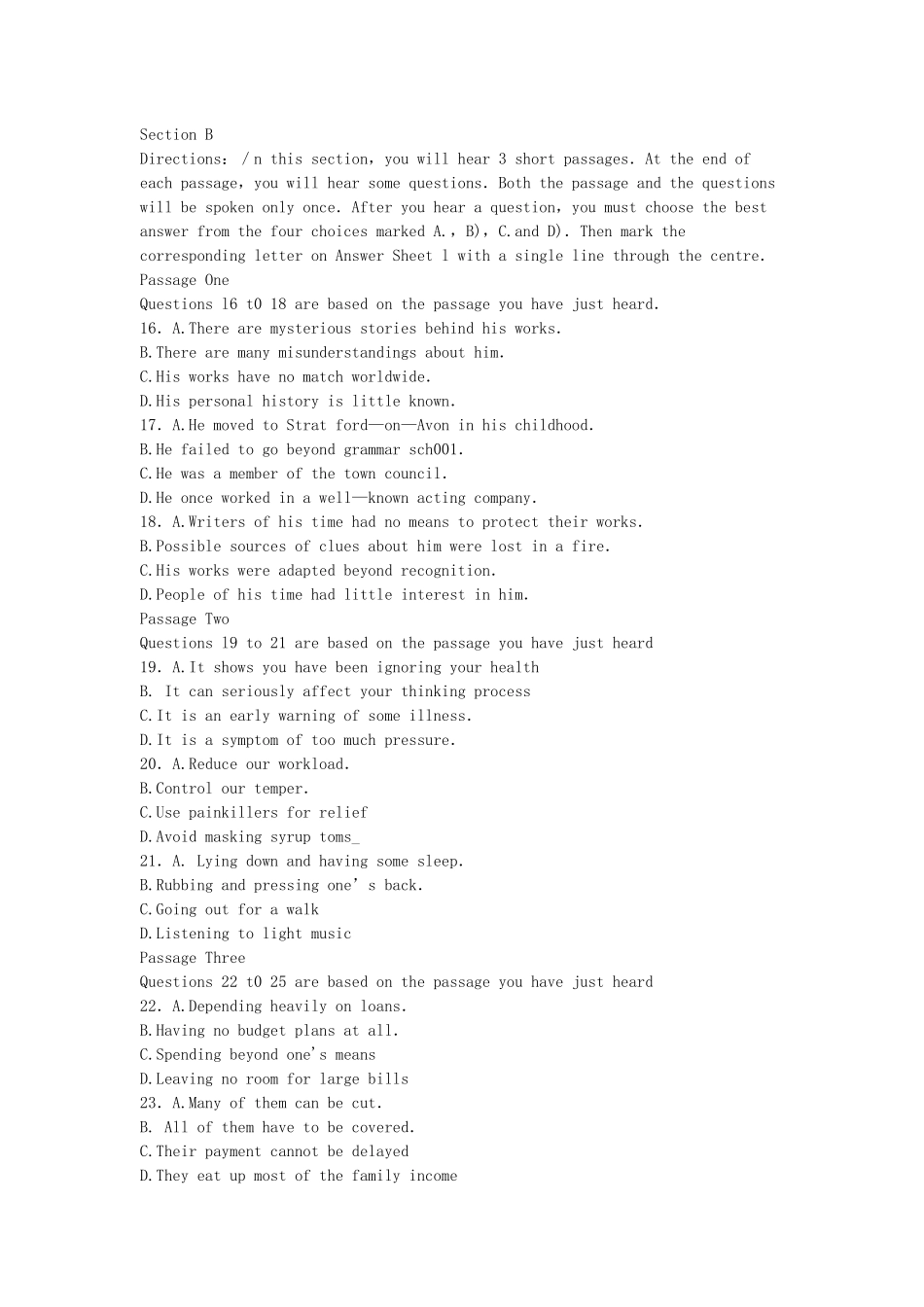 2015年6月英语四级考试真题带详细解析(第二套).docx_第3页