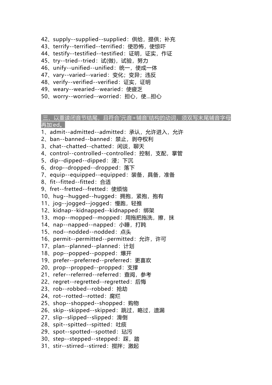 初中英语过去式&过去分词变形规则.docx_第2页